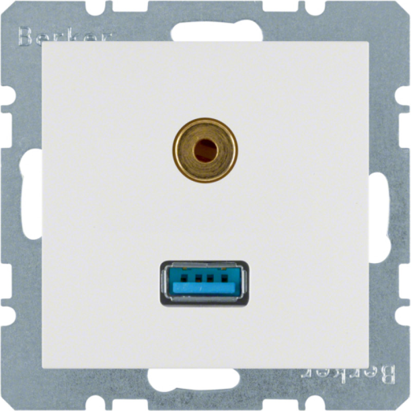 Розетка USB/3.5мм аудіо, пол.білизна S.1