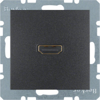 HDMI-розетка, підключення сзаду під кутом 90град., антрацит S.1
