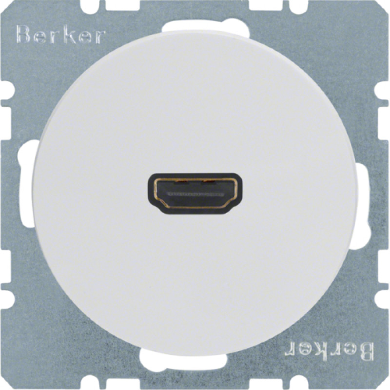 HDMI-розетка, підключення сзаду під кутом 90град., пол.білизна, R.x