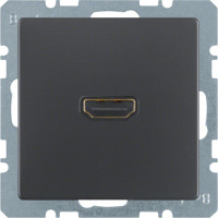HDMI-розетка, підключення сзаду під кутом 90град., антрацит, Q.x