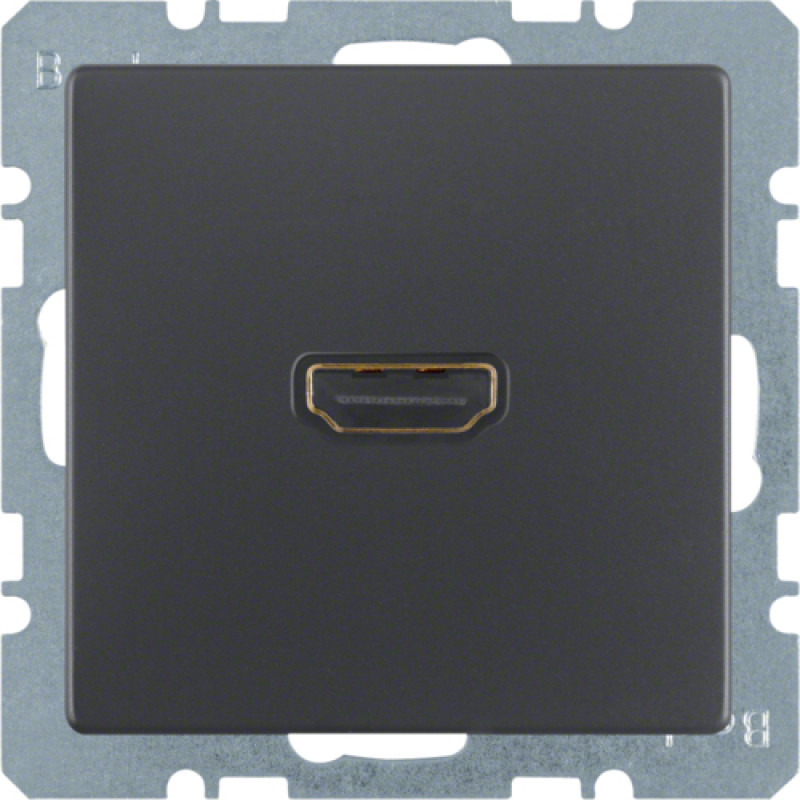 HDMI-розетка, підключення сзаду під кутом 90град., антрацит, Q.x
