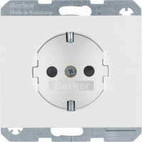 Розетка з з/к, зах.контактів, пол.білизна, 16А/250В K.1