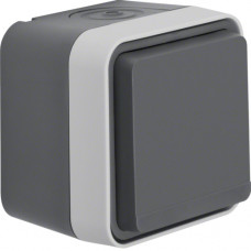 Розетка з з/к IP55, сіра, 16А/250В W.1