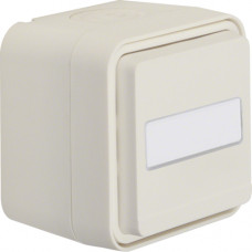 Розетка з з/к, поле д/надпису, IP55, пол.біла, 16А/250В W.1