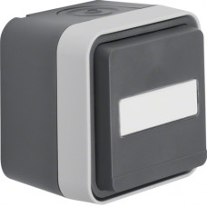 Розетка з з/к, поле д/надпису, IP55, сіра, 16А/250В W.1