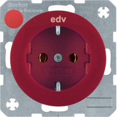 Розетка з з/к червона з написом EDV, 16А/250В, R.x