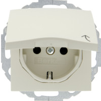 Розетка з з/к, кришка, зах.контактів, біла, 16А/250В S.1