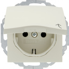 Розетка з з/к, кришка, зах.контактів, біла, 16А/250В S.1