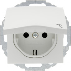 Розетка з з/к, кришка, зах.контактів, пол.білизна, 16А/250В S.1