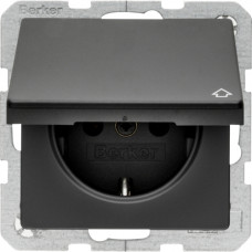 Розетка з з/к з кришкою, 16А/250В, антрацит, Q.x