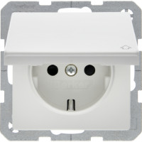 Розетка з з/к, кришка, зах.контактів, 16А/250В, пол.білизна, Q.x