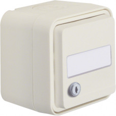 Розетка з з/к, поле д/надпису, замок, IP55, пол.біла, 16А/250В W.1