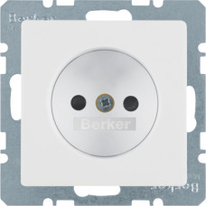Розетка без з/к, зах.контактів, 16А/250В, пол.білизна, Q.x