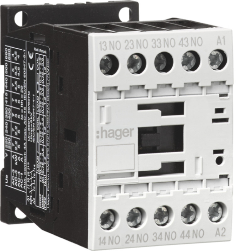 Контактор корпусний 4P, 4НВ, 24В-АС, 4А AC-15