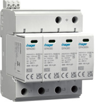 Розрядник (ПЗІП) T1+T2 4P 50kA 1,2kV TN-S TT +дод.контакт