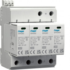 Розрядник (ПЗІП) T1+T2 4P 50kA 1,2kV TN-S TT +дод.контакт