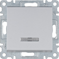Вимикач з підсвічуванням 1-тактовий Lumina, срібний, 10АХ/230В