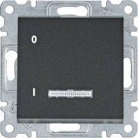 Вимикач з підсвічуванням 1-тактовий Lumina, чорний, 16А/230В