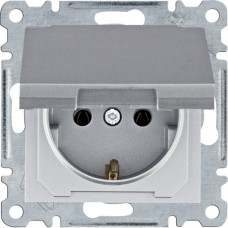 Розетка з з/к з кришкою Lumina, срібна, 16А/230В