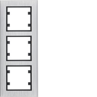 Рамка 3Х вертикальна, Lumina-Passion, срібний алюміній