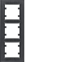 Рамка 3Х вертикальна, Lumina-Passion, чорний алюміній